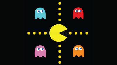 Isi Permainan Game Pac-Man yaitu Pac-Man dengan Para Hantu